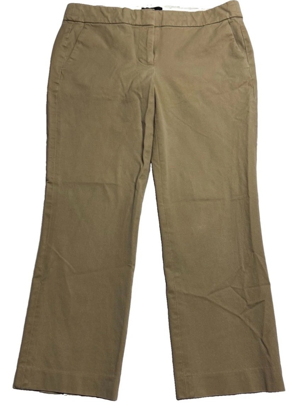J. Crew Campbell Stretch Capri Pants Khaki Tan Mid Rise Size: 8
